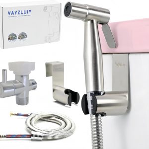 Handheld Bidet Sprayer for Toilet 2 PCS - Bidets for Existing Toilets Adjustable Water Pressure with Bidet Hose for Feminine Wash, Stainless Steel Muslim Shower Jet Spray for Toilet